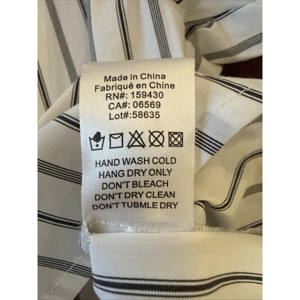 Elan Striped Crop Button Down Blouse Women's Size Medium Office Minimalist White - Picture 10 of 10